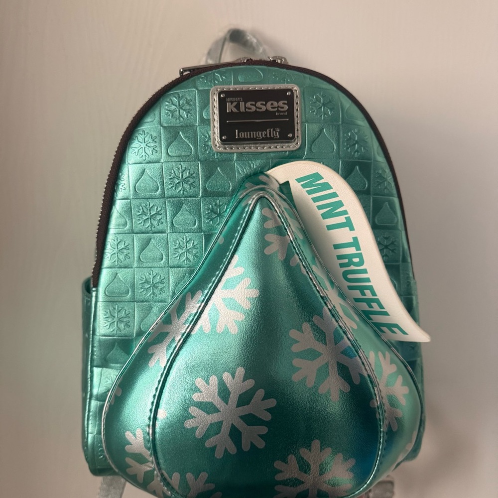 Loungefly Teal Mint Hershey's Kisses Snowflake Backpack 🩵🤍❄️
